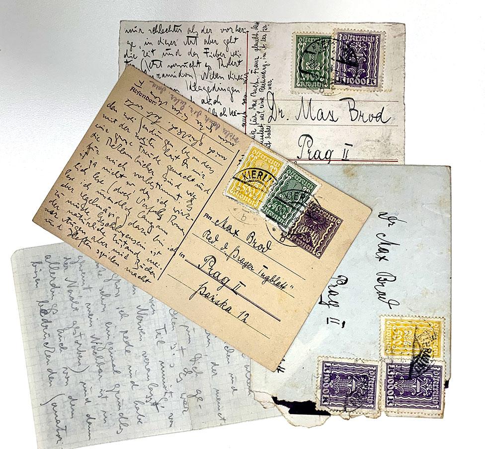 A collection of postcards written by Franz Kafka to Max Brod