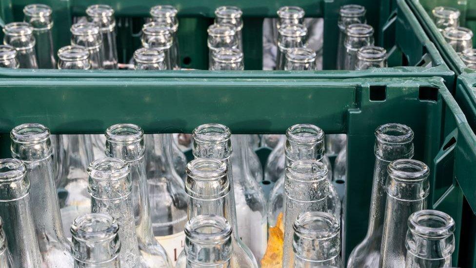 glass bottles