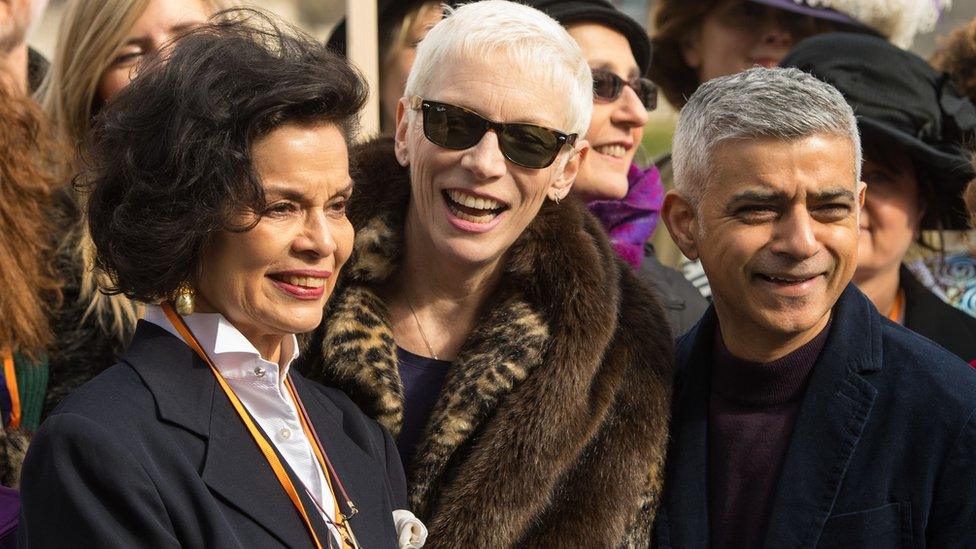 Bianca Jagger, Annie Lennox and Mayor of London Sadiq Khan