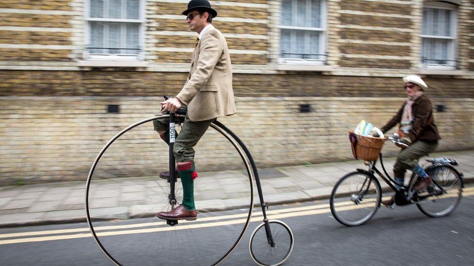 Pennyfarthing on the Tweed Run