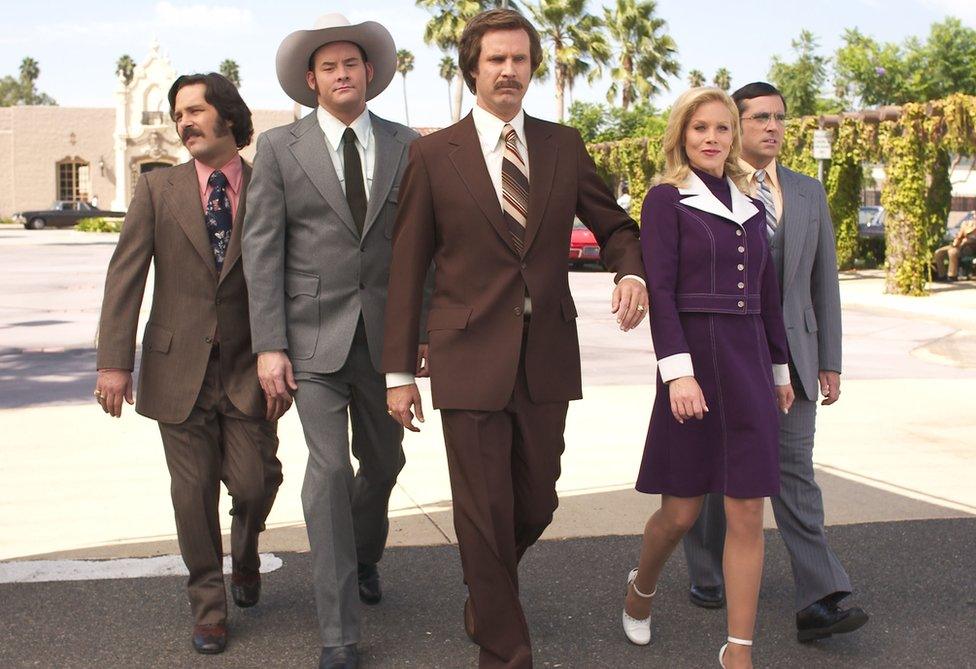 Anchorman: The Legend of Ron Burgundy (Will Ferrell in the centre) was ranked as one of the funniest films of all time