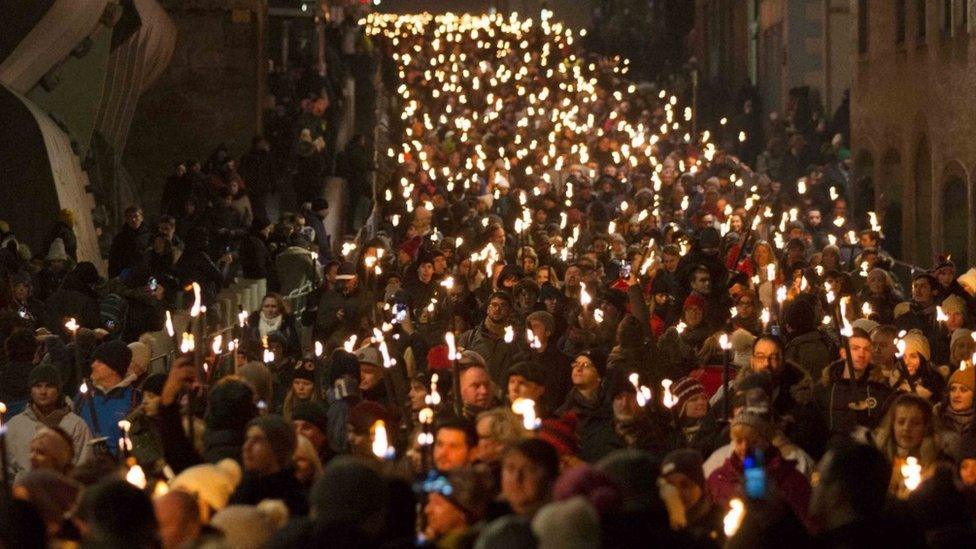 torchlight procession