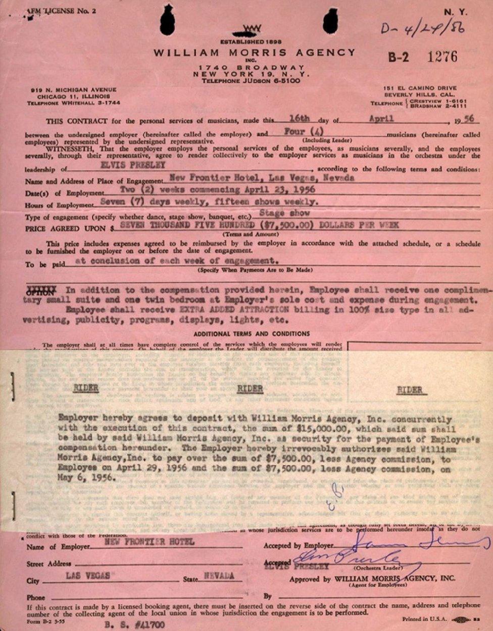 Elvis contract