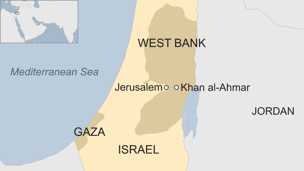 Map of Israel and the occupied West Bank