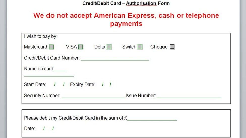 Payment form