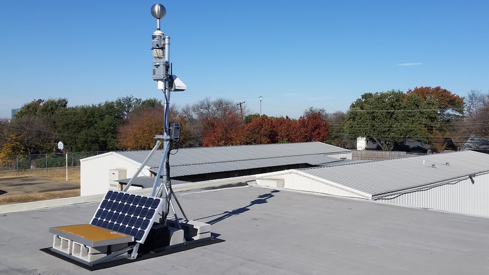 Air quality monitor on roof