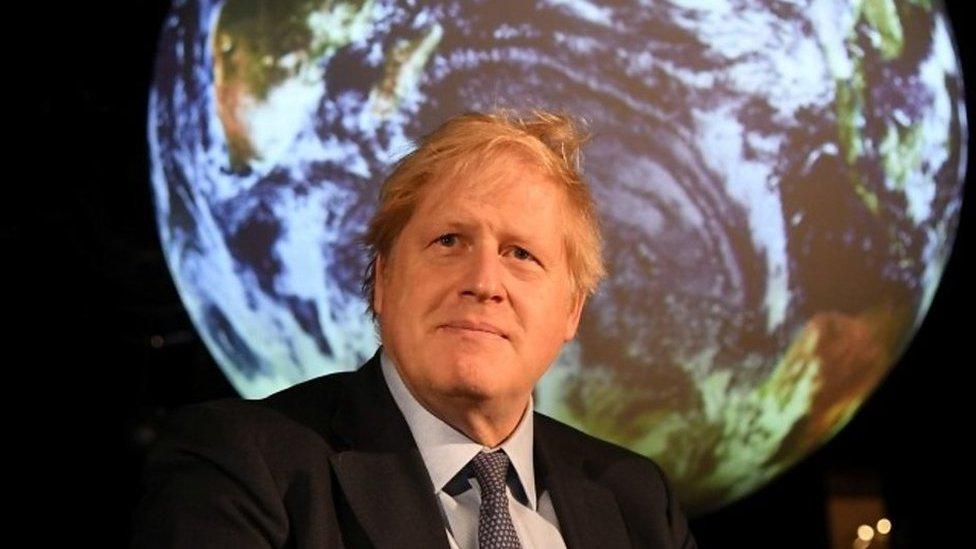 Boris Johnson at a launch event for the COP26 climate summit which is to be held in Glasgow later this year.