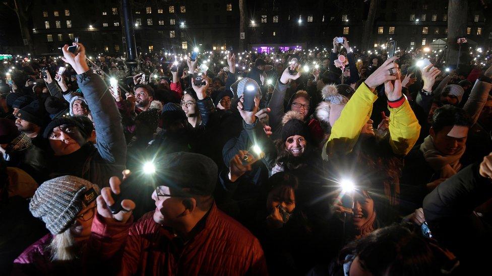 Revellers in central London