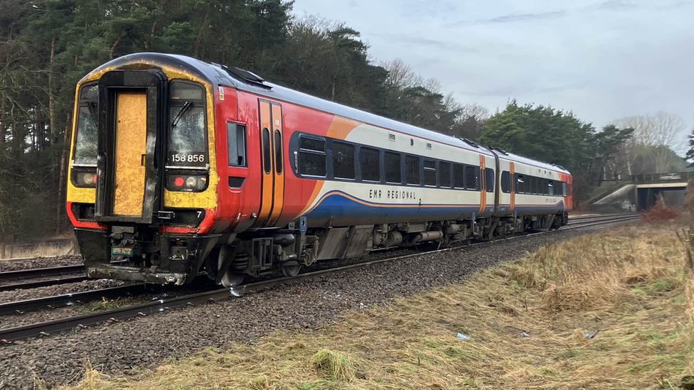 Train damaged near Thetford