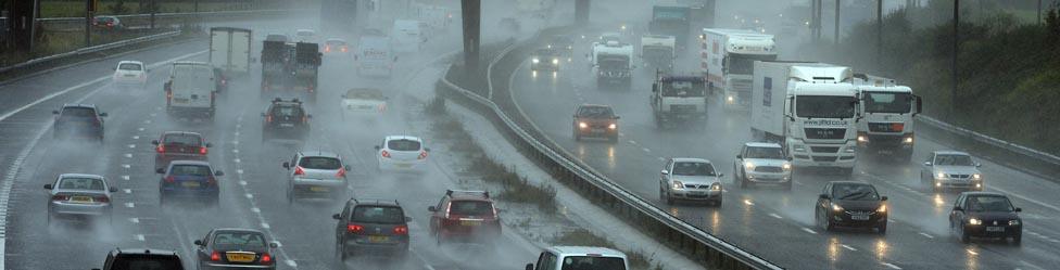 cars on motorway