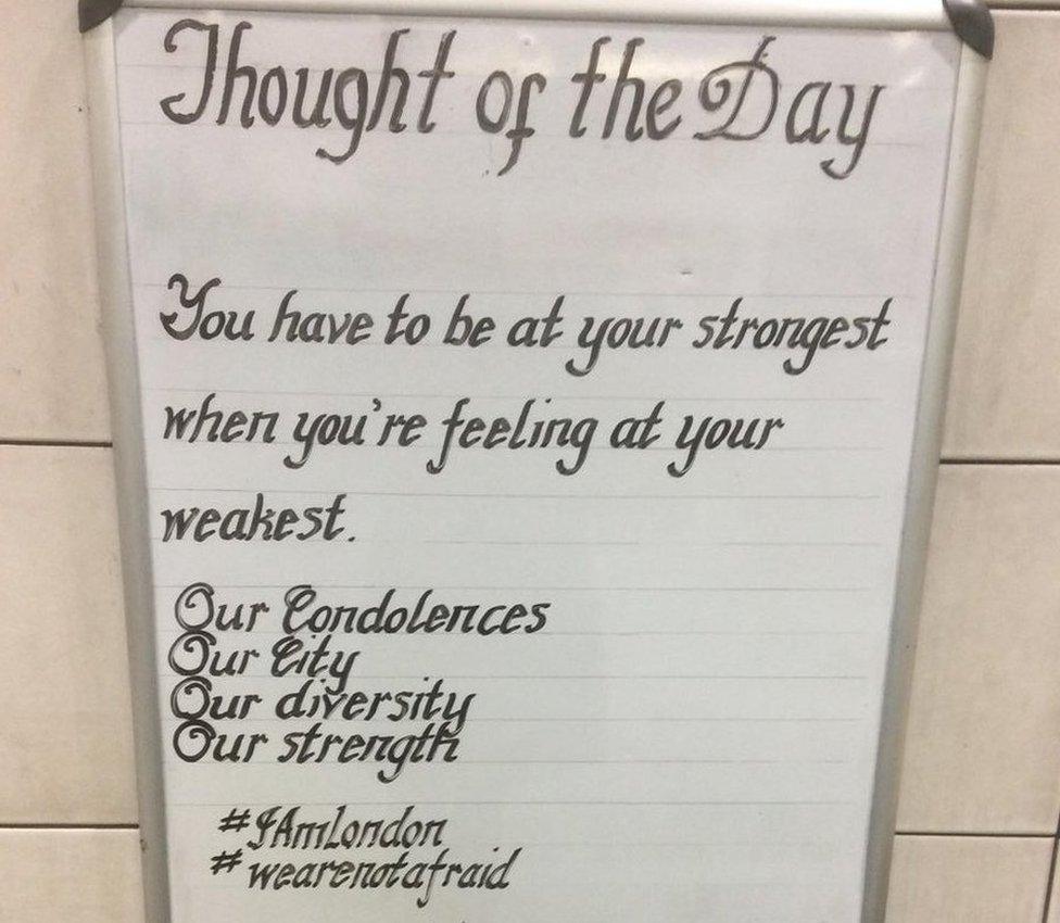 The Thought written after the Westminster terror attack in March: You have to be at your strongest when you're feeling at your weakest