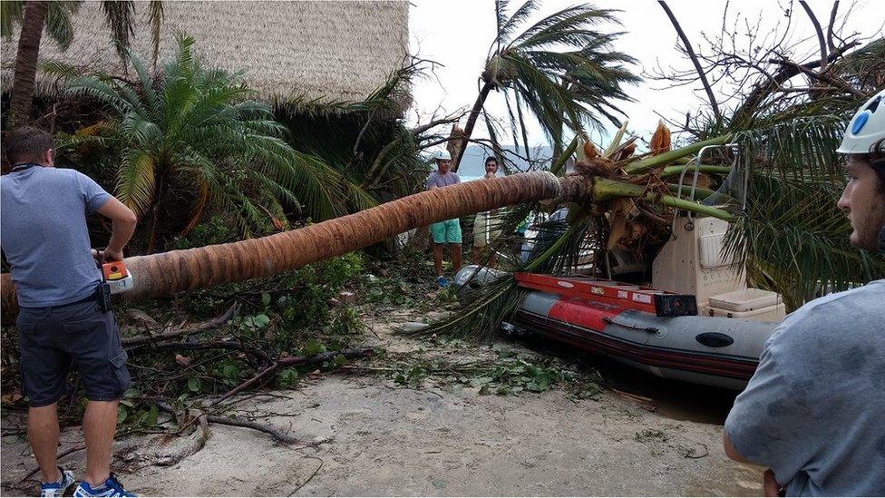 Necker Island damage