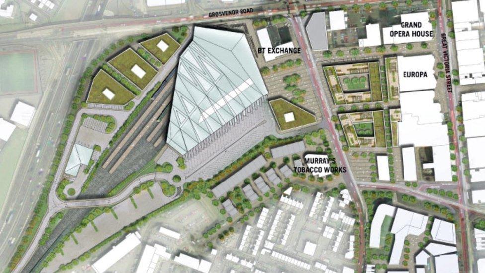 The planned hub, which is still at the consultation stage, will be at the Europa Buscentre/Great Victoria Street railway station