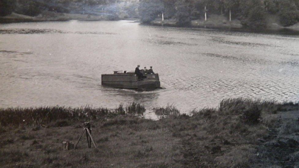 Testing landing craft at Blenheim Palace