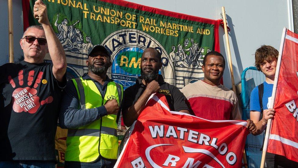 RMT members on strike