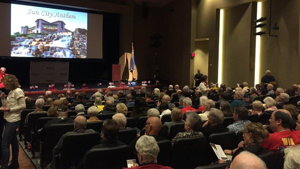 The retirement community crowd waiting for Ben Carson