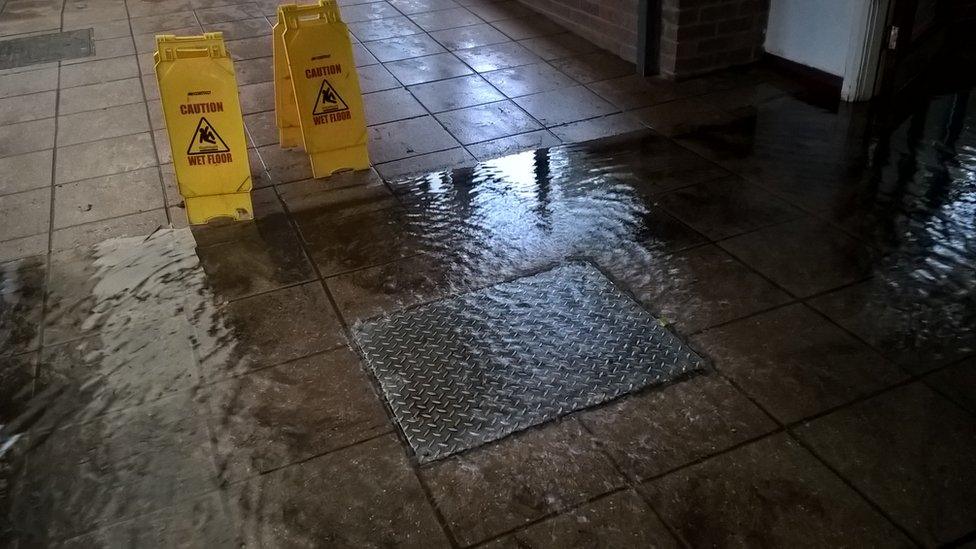 Flooding at Prestatyn High School