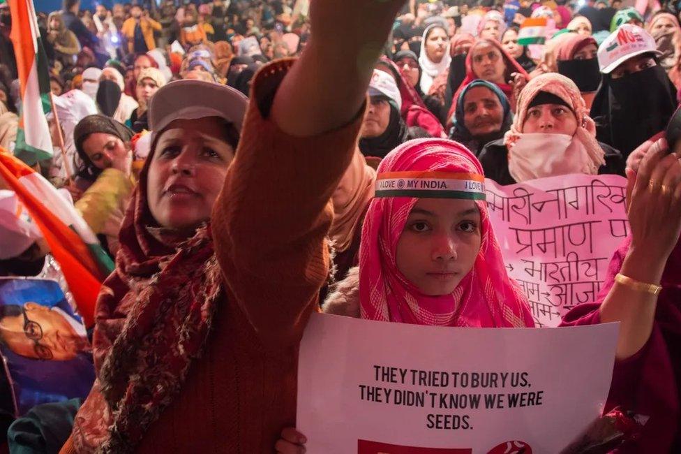 Women protesting in Shaheen Bagh