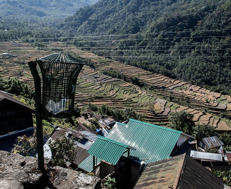 The villagers practice terraced farming to increase yields.