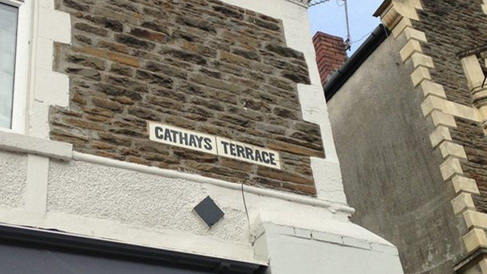 Cathays Terrace sign in Cardiff