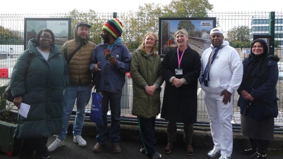 (l-r) Hazel Golden, Rider Shafique, Derrick McClean, Helen Buckle, Hannah McDonnell, Anthony Saunders and Faatimah Bham