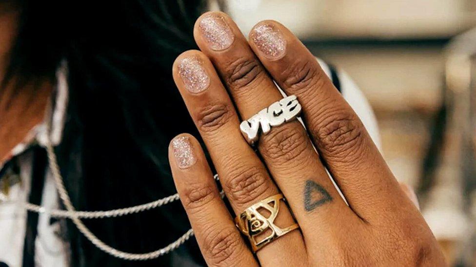 Vice logo on ring