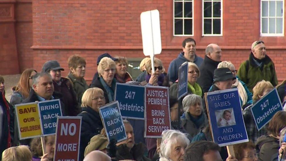 Withybush hospital protest