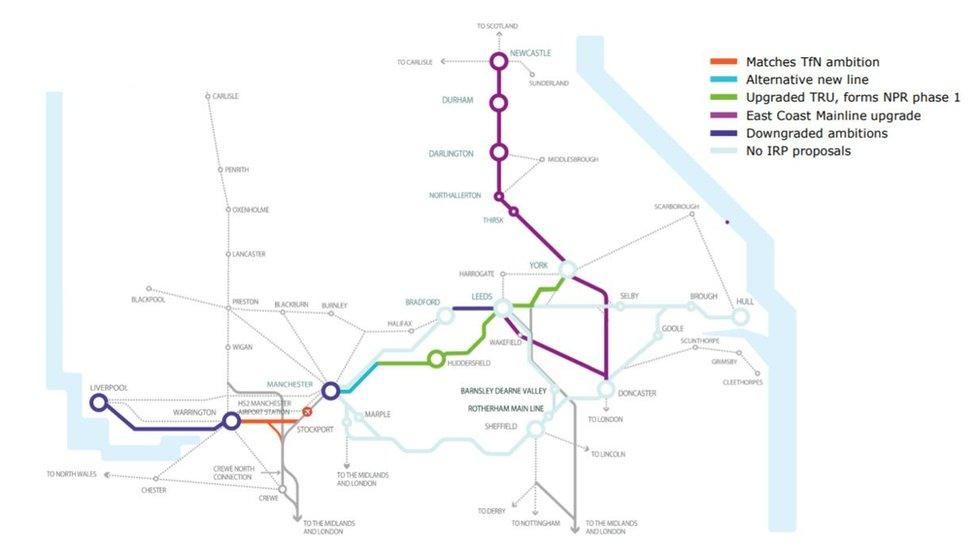 The map of the Integrated Rail Plan