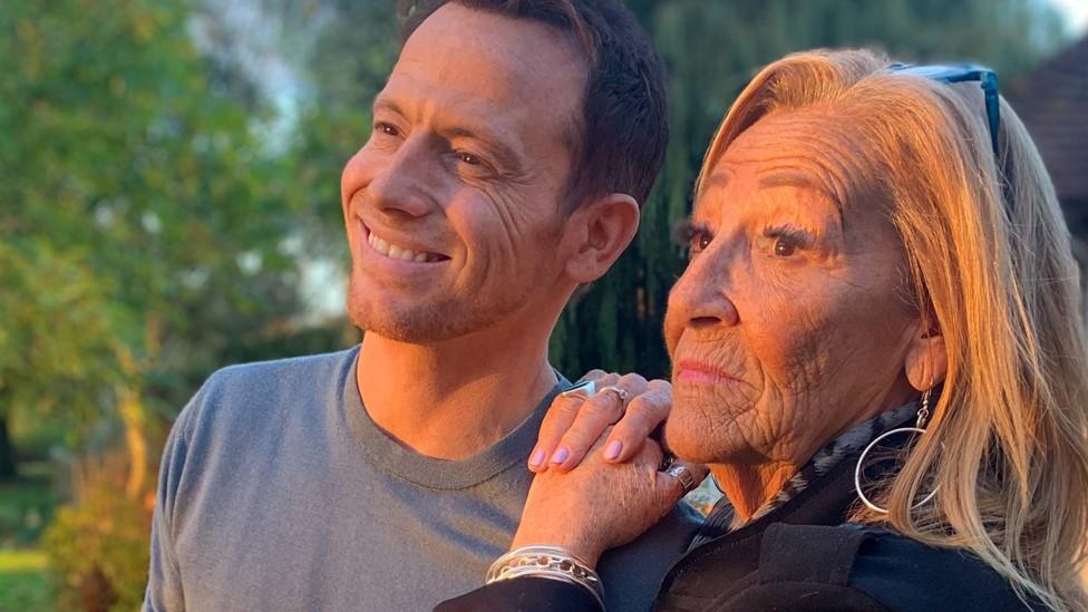 Joe Swash with his mother Kiffy