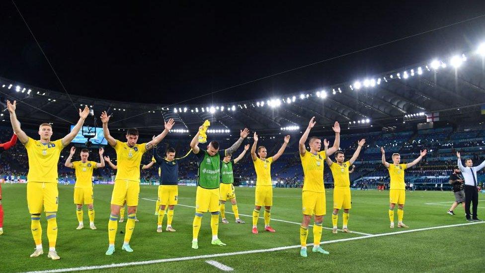 Ukraine greet fans after their loss