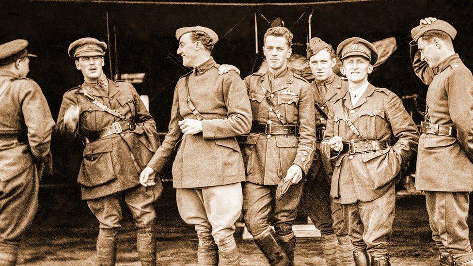 pilots and officers at the Royal Flying Corps