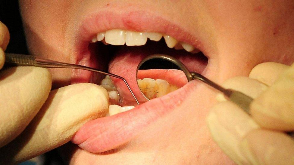 General view of a dentist at work