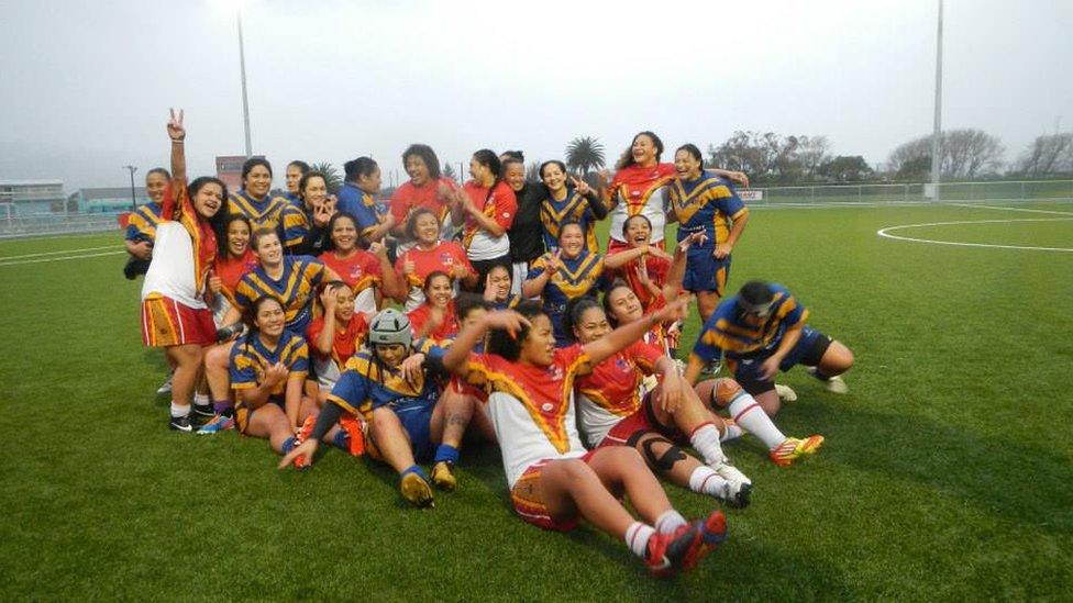 Tonga women's rugby league players seen in 2013