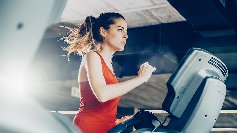 woman on treadmill