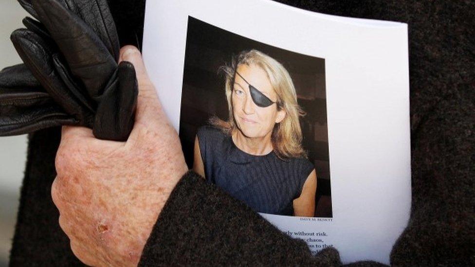 Order of service at memorial service for Marie Colvin