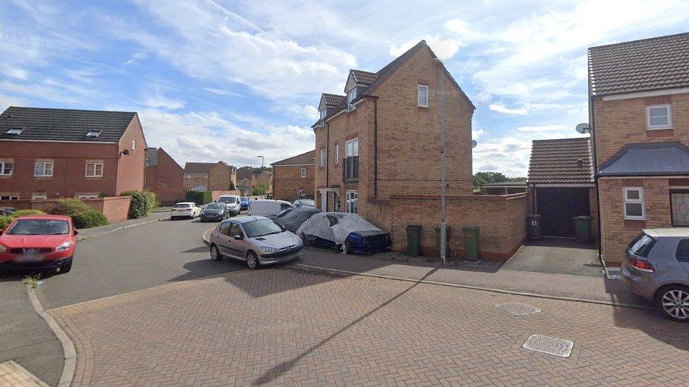 Junction of Goodheart Way and Stackyard Close, in Thorpe Astley, Leicestershire