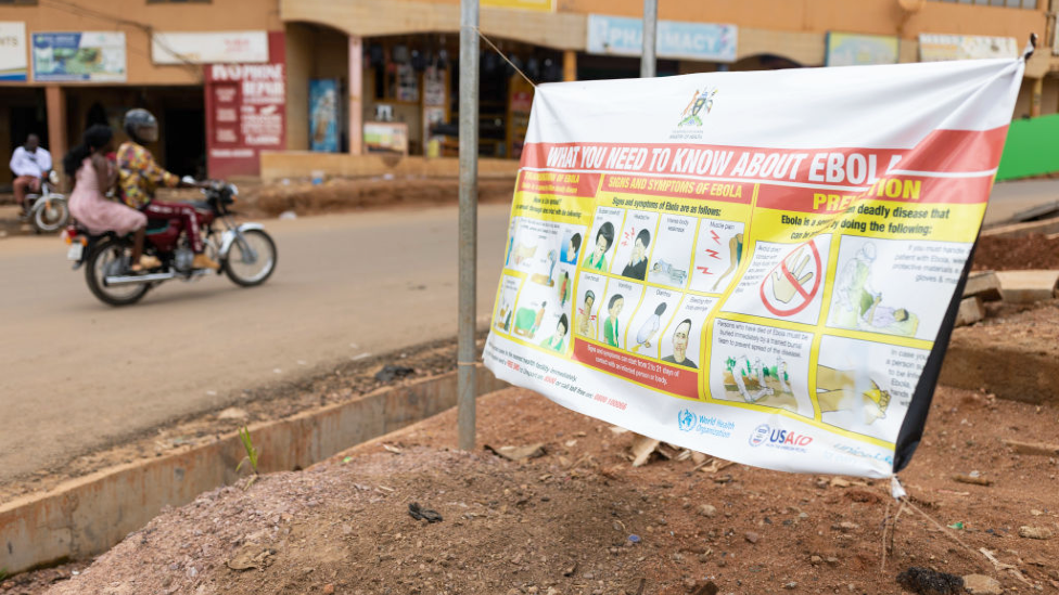 Ebola prevention signage as seen in Mubende, Uganda - 14 October 2022