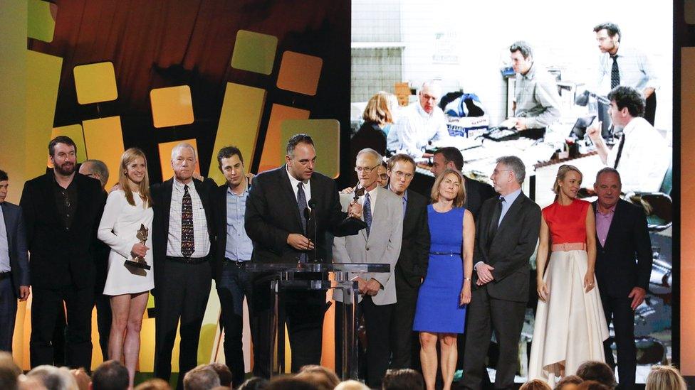 The cast of Spotlight at the Independent Spirit Awards