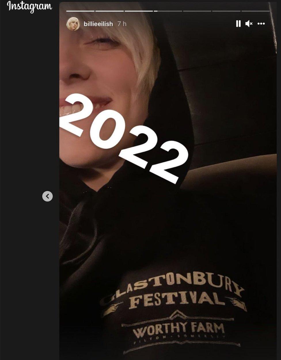 Billie Eilish's Glastonbury post