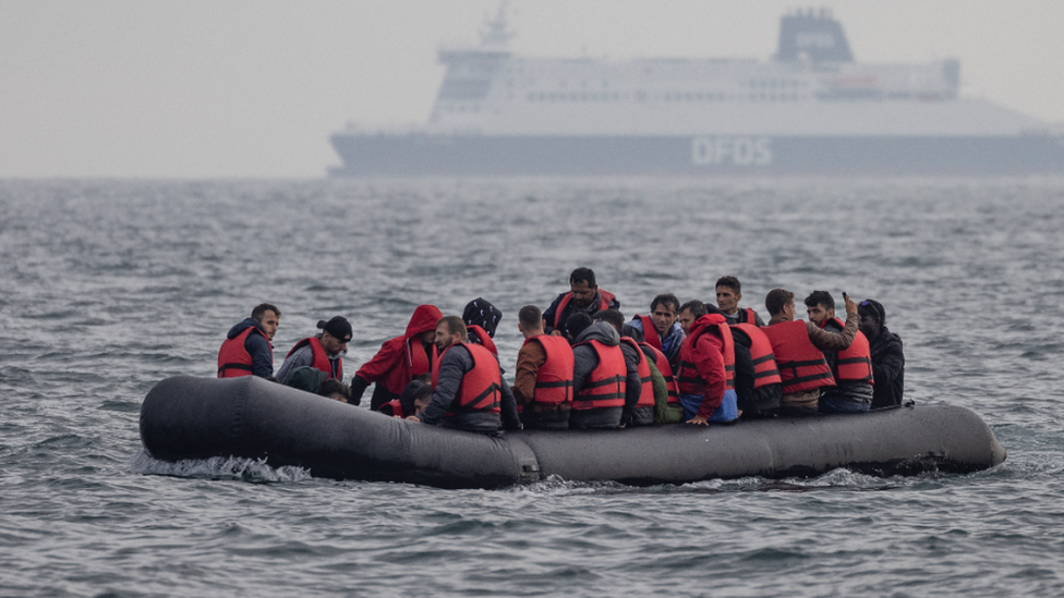 Small boat crossing the English Channel