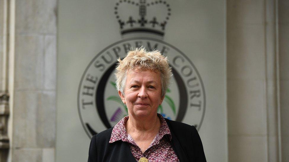 Claire Gilham outside the Supreme Court on 16 October 2019