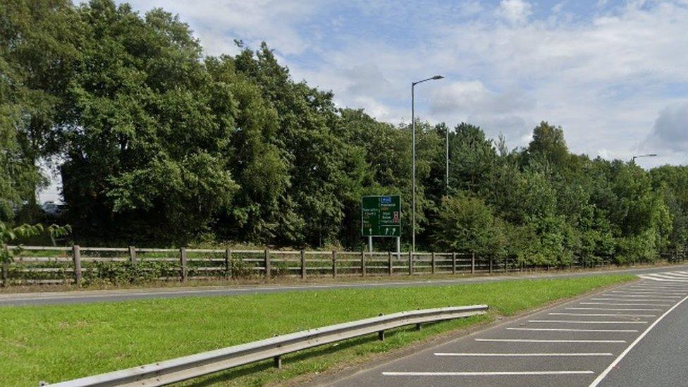 Slip road from Bury New Rod in Bolton on to the A666