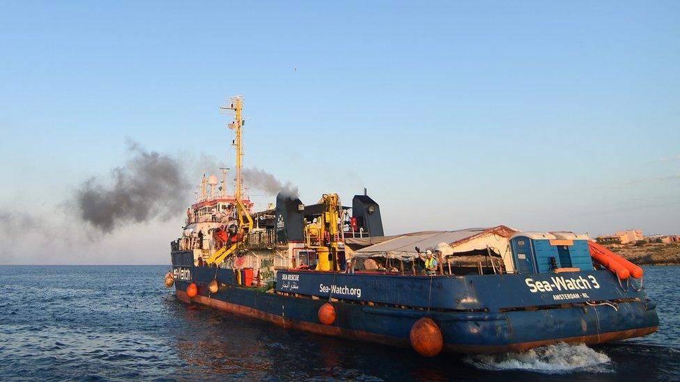 Sea-Watch 3 after disembarking the port at Lampedusa on June 29