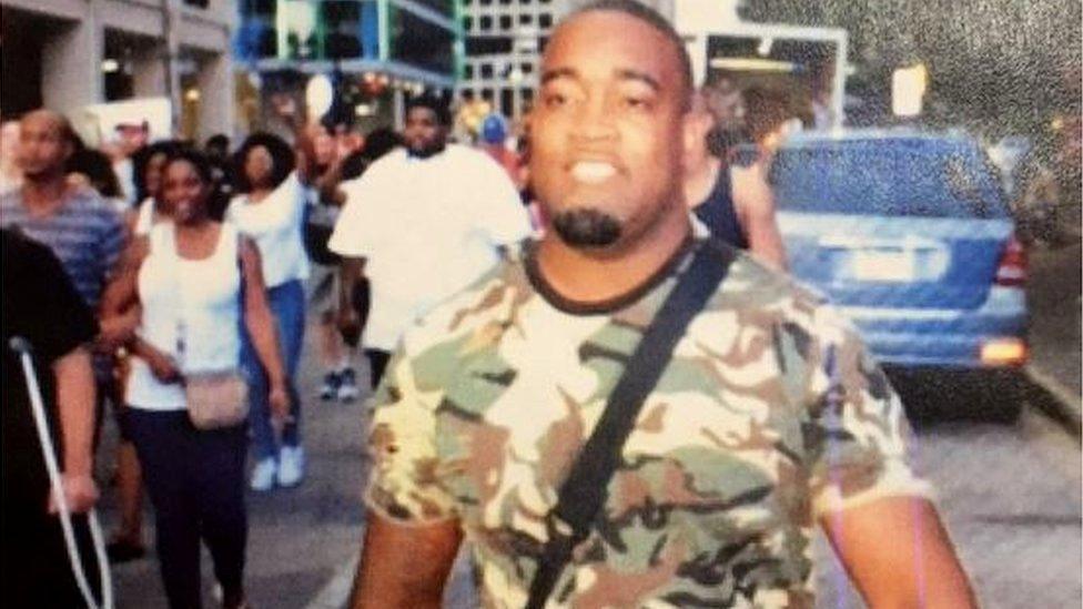 A photo of Mark Hughes, wrongly identified as one of the Dallas shooters