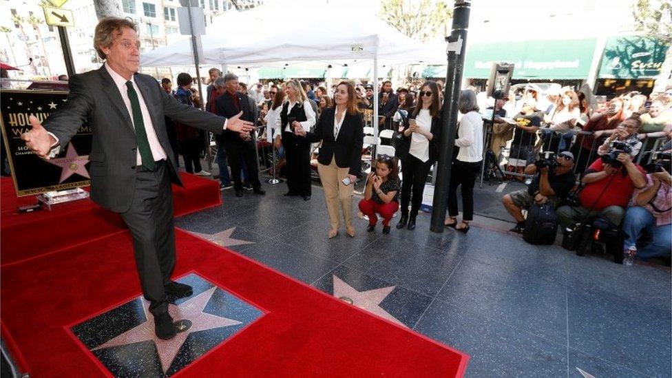 Hugh Laurie with his star on the Hollywood Walk of Fame