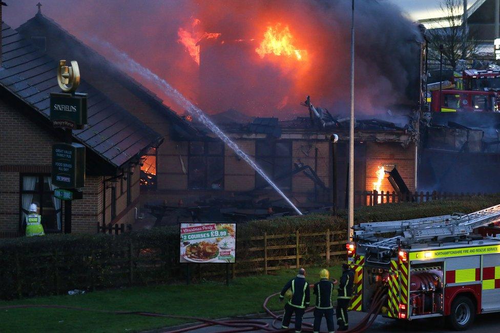 Fire at Sixfields Tavern