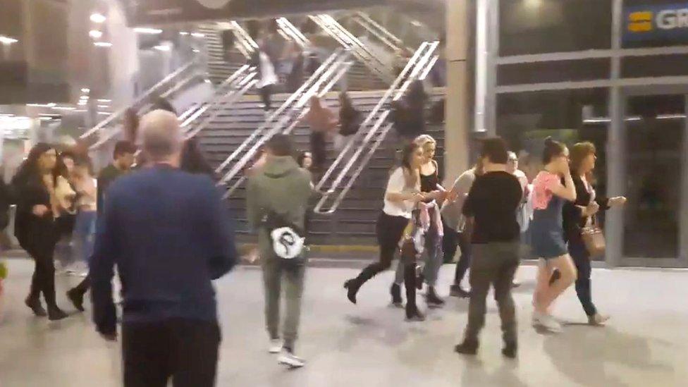 The aftermath of the explosion at Manchester Arena