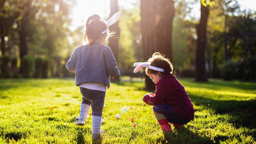 Children on an Easter egg hunt