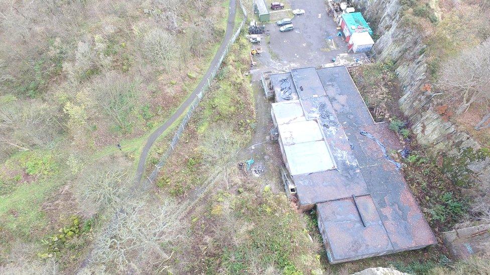 Aerial photo of the Barnton Bunker