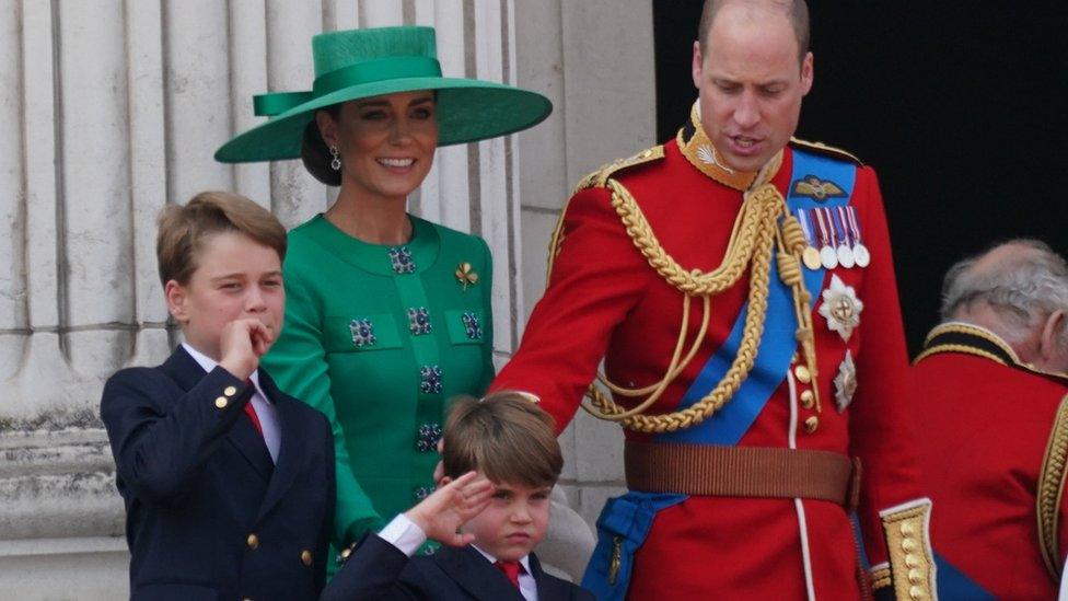 Prince George, Prince Louis and the Prince and Princess of Wales